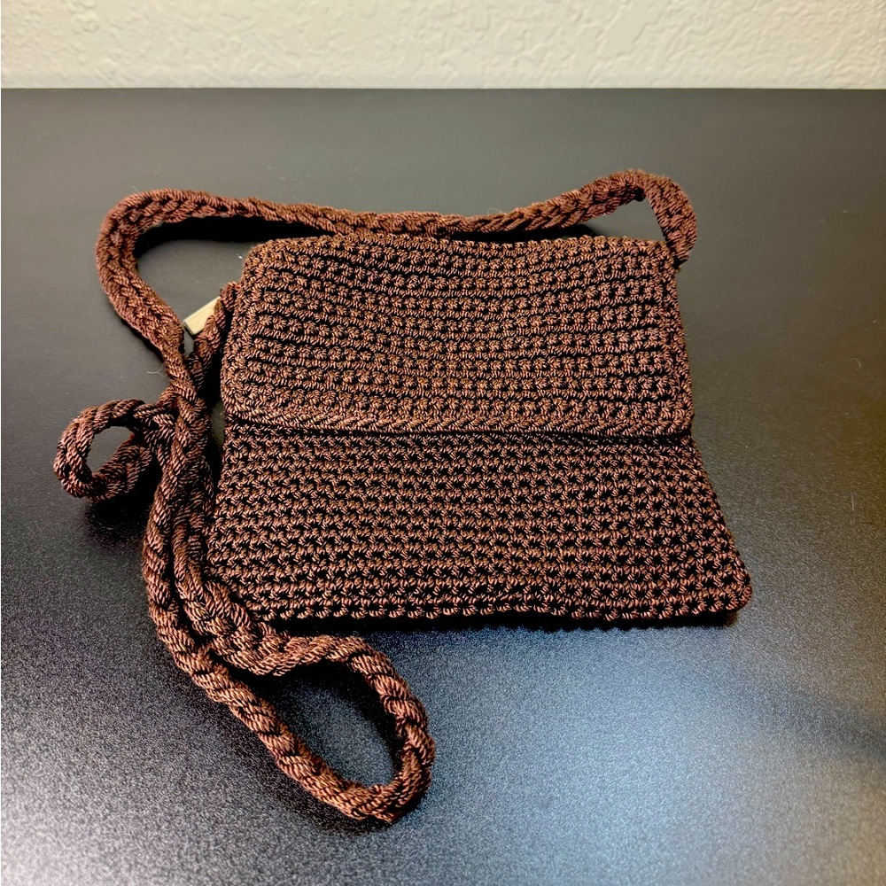 The Sak Brown Mini Shoulder Crochet Bag